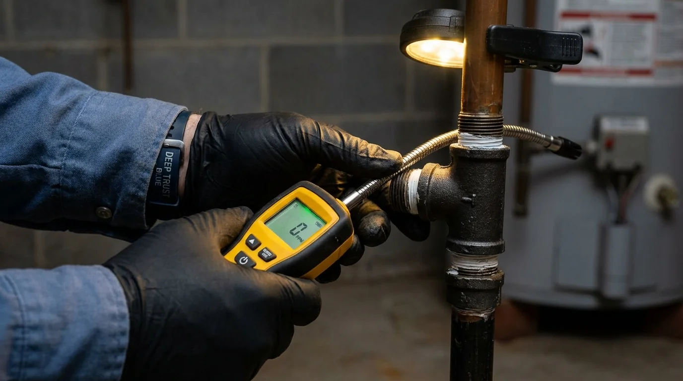 Gas leak detection with electronic sniffer by Johns Plumbing LLC in Pollock Pines
