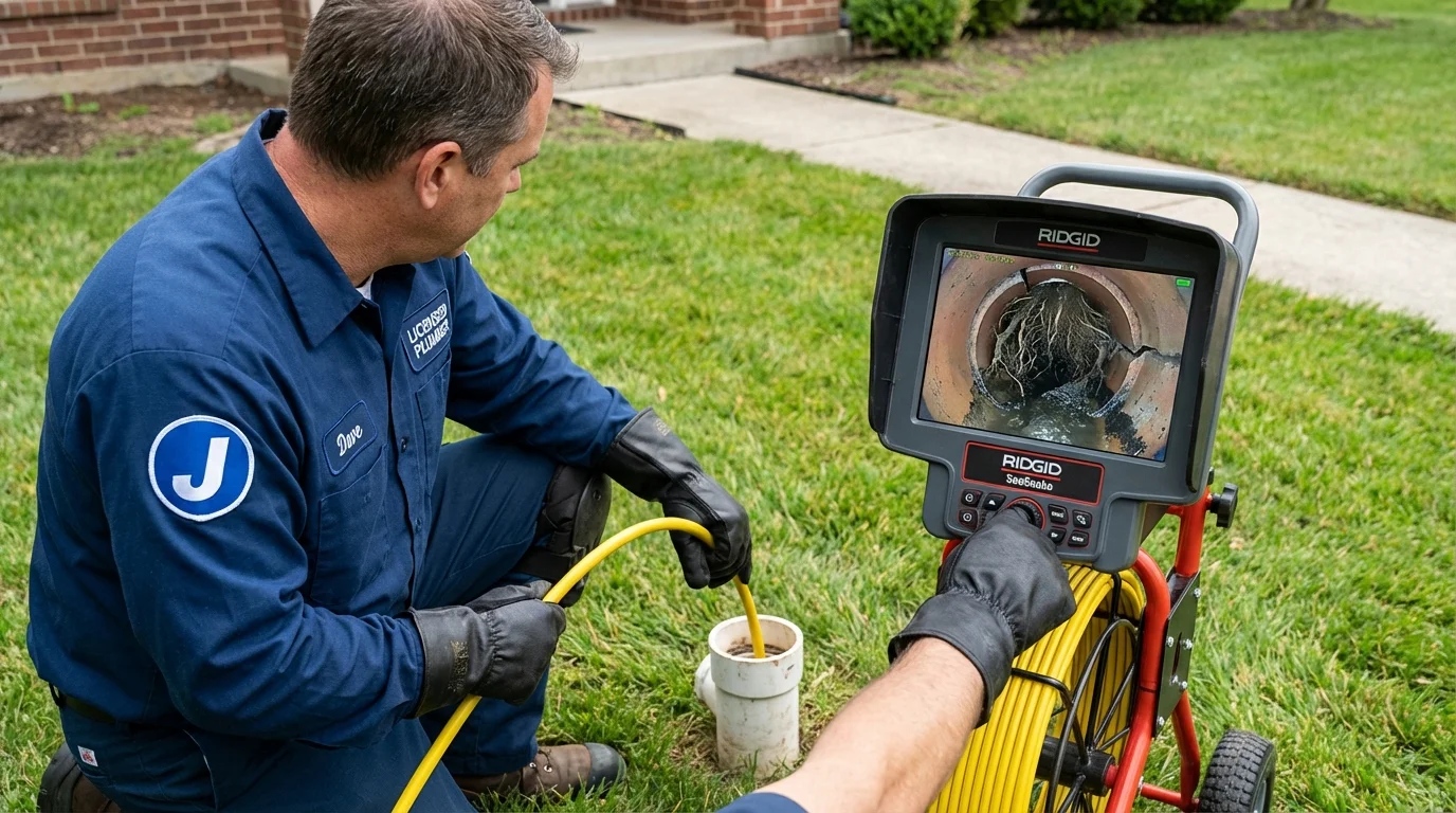 Sewer camera inspection being performed by Johns Plumbing LLC in Pollock Pines