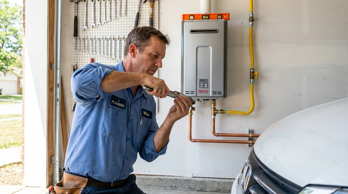 Tankless water heater installation by a Johns Plumbing LLC plumber in Pollock Pines